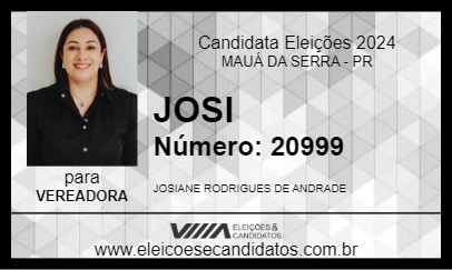 Candidato JOSI RODRIGUES 2024 - MAUÁ DA SERRA - Eleições