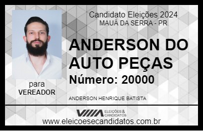 Candidato ANDERSON DO AUTO PEÇAS 2024 - MAUÁ DA SERRA - Eleições