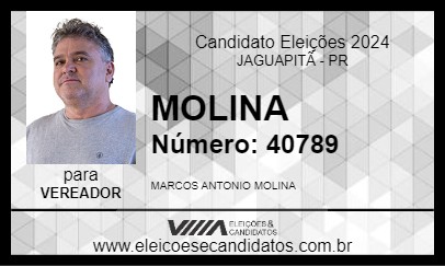 Candidato MOLINA 2024 - JAGUAPITÃ - Eleições