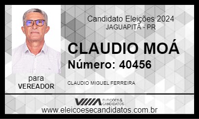 Candidato CLAUDIO MOÁ 2024 - JAGUAPITÃ - Eleições