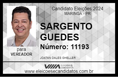 Candidato SARGENTO GUEDES 2024 - MARINGÁ - Eleições