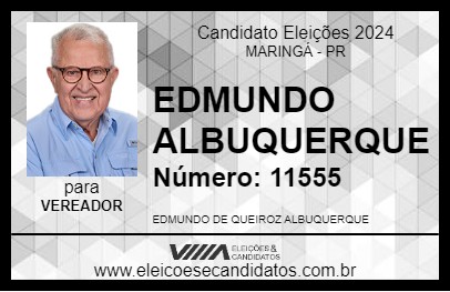 Candidato EDMUNDO ALBUQUERQUE 2024 - MARINGÁ - Eleições