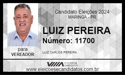 Candidato LUIZ PEREIRA 2024 - MARINGÁ - Eleições