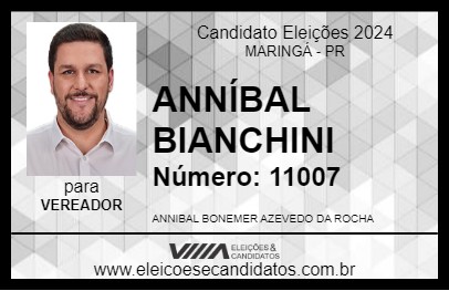 Candidato ANNÍBAL BIANCHINI 2024 - MARINGÁ - Eleições