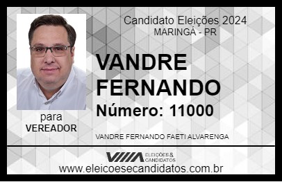 Candidato VANDRE FERNANDO 2024 - MARINGÁ - Eleições