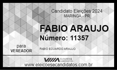 Candidato FABIO ARAUJO 2024 - MARINGÁ - Eleições