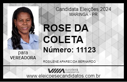 Candidato ROSE DA COLETA 2024 - MARINGÁ - Eleições