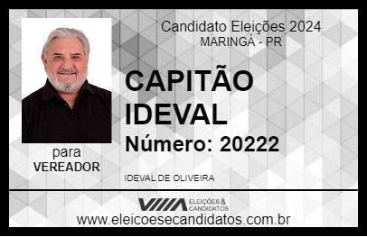 Candidato CAPITÃO IDEVAL 2024 - MARINGÁ - Eleições