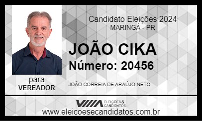 Candidato JOÃO CIKA 2024 - MARINGÁ - Eleições