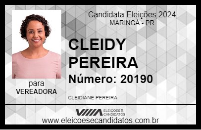 Candidato CLEIDY PEREIRA 2024 - MARINGÁ - Eleições