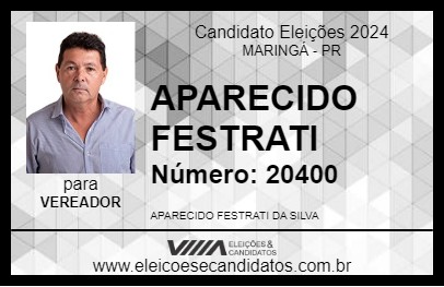 Candidato APARECIDO FESTRATI 2024 - MARINGÁ - Eleições