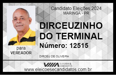 Candidato DIRCEUZINHO DO TERMINAL 2024 - MARINGÁ - Eleições