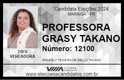 Candidato PROFESSORA GRASY TAKANO 2024 - MARINGÁ - Eleições