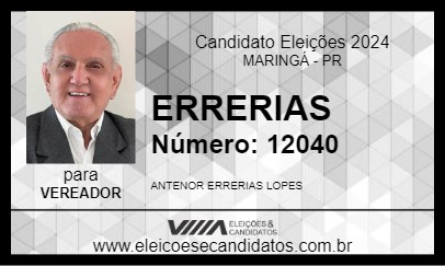 Candidato ERRERIAS 2024 - MARINGÁ - Eleições