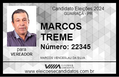 Candidato MARCOS TREME 2024 - GUAIRAÇÁ - Eleições