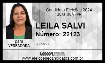 Candidato LEILA SALVI 2024 - QUATIGUÁ - Eleições