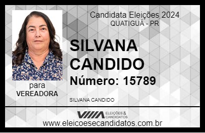 Candidato SILVANA CANDIDO 2024 - QUATIGUÁ - Eleições