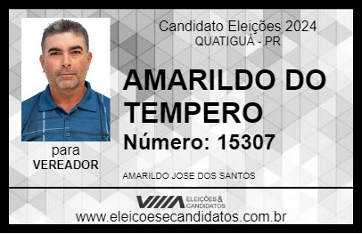 Candidato AMARILDO DO TEMPERO 2024 - QUATIGUÁ - Eleições