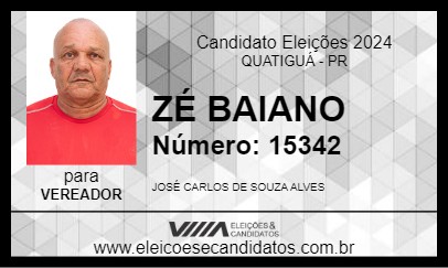 Candidato ZÉ BAIANO 2024 - QUATIGUÁ - Eleições