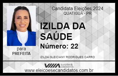 Candidato IZILDA DA SAÚDE 2024 - QUATIGUÁ - Eleições