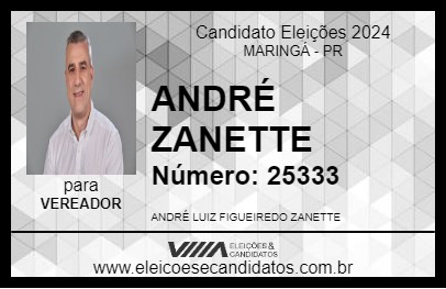 Candidato ANDRÉ ZANETTE 2024 - MARINGÁ - Eleições