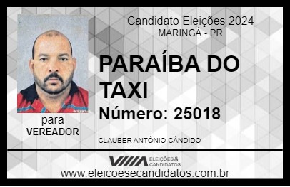 Candidato PARAÍBA DO TAXI 2024 - MARINGÁ - Eleições