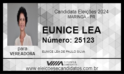 Candidato EUNICE LEA 2024 - MARINGÁ - Eleições