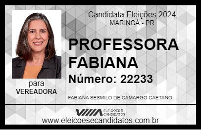 Candidato PROFESSORA FABIANA 2024 - MARINGÁ - Eleições