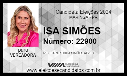 Candidato ISA SIMÕES 2024 - MARINGÁ - Eleições