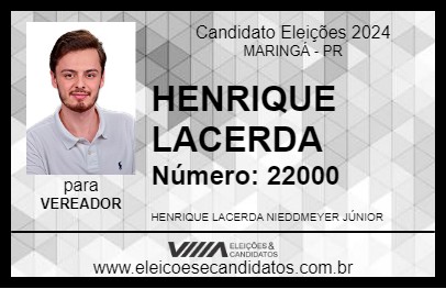 Candidato HENRIQUE LACERDA 2024 - MARINGÁ - Eleições