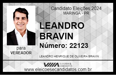 Candidato LEANDRO BRAVIN 2024 - MARINGÁ - Eleições