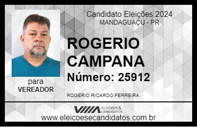 Candidato ROGERIO CAMPANA 2024 - MANDAGUAÇU - Eleições