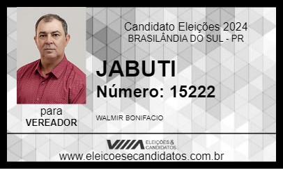 Candidato JABUTI 2024 - BRASILÂNDIA DO SUL - Eleições