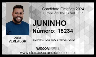 Candidato JUNINHO 2024 - BRASILÂNDIA DO SUL - Eleições