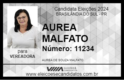 Candidato AUREA MALFATO 2024 - BRASILÂNDIA DO SUL - Eleições