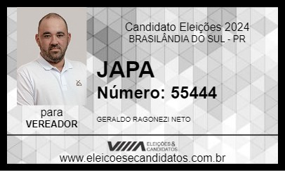 Candidato JAPA 2024 - BRASILÂNDIA DO SUL - Eleições