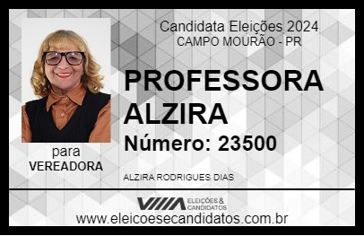 Candidato PROFESSORA ALZIRA 2024 - CAMPO MOURÃO - Eleições