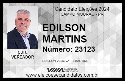 Candidato EDILSON MARTINS 2024 - CAMPO MOURÃO - Eleições