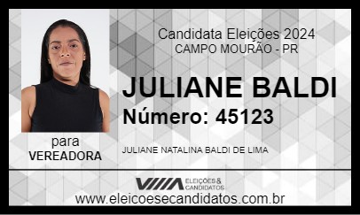 Candidato JULIANE BALDI 2024 - CAMPO MOURÃO - Eleições