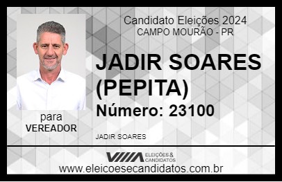 Candidato JADIR SOARES (PEPITA) 2024 - CAMPO MOURÃO - Eleições