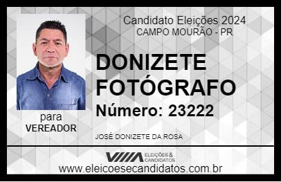 Candidato DONIZETE FOTÓGRAFO 2024 - CAMPO MOURÃO - Eleições