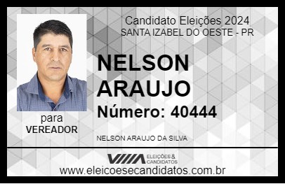 Candidato NELSON ARAUJO 2024 - SANTA IZABEL DO OESTE - Eleições