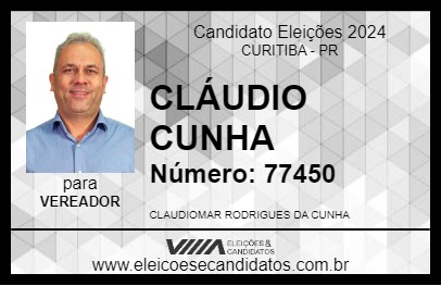 Candidato CLÁUDIO CUNHA 2024 - CURITIBA - Eleições