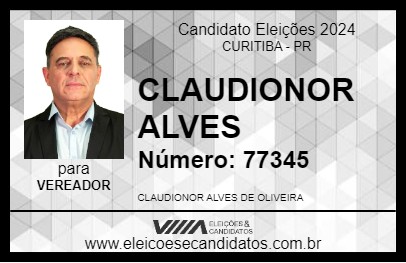 Candidato CLAUDIONOR ALVES 2024 - CURITIBA - Eleições