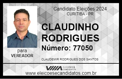 Candidato CLAUDINHO RODRIGUES 2024 - CURITIBA - Eleições