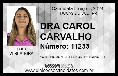 Candidato DRA CAROL CARVALHO 2024 - TIJUCAS DO SUL - Eleições