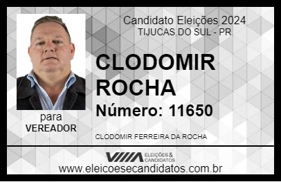 Candidato CLODOMIR ROCHA 2024 - TIJUCAS DO SUL - Eleições