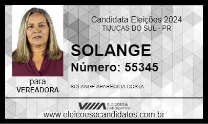 Candidato SOLANGE 2024 - TIJUCAS DO SUL - Eleições