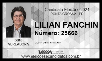 Candidato LILIAN FANCHIN 2024 - PONTA GROSSA - Eleições