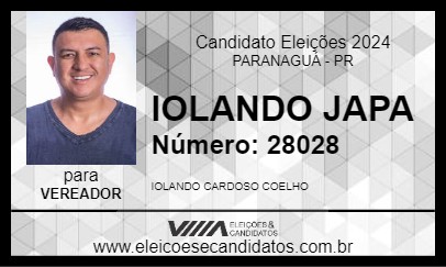 Candidato IOLANDO JAPA DO EMPADÃO 2024 - PARANAGUÁ - Eleições